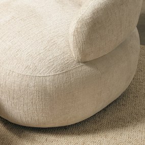 Otočné designové křeslo Rumble světle béžové