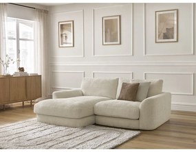 Béžová ženilková rohová pohovka (ľavý roh/s leňoškou) Leonore – Bobochic Paris