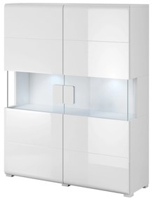 Vitrína Tamie Typ 42 (biela + lesk biely). Akcia -20%. Vlastná spoľahlivá doprava až k Vám domov. 1030377