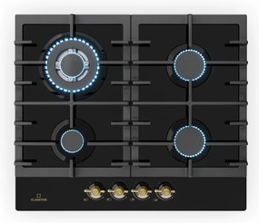 Klarstein Victoria 4, plynová varná doska, 4 horáky, sklokeramika, čierna