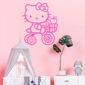 Veselá Stena Samolepka Mačička Hello Kitty Farba: růžová, Veľkosť: 80 x 66 cm