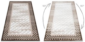 Koberec AKRYL VALS 103 Geometricky ramka 3D , béžový / slonia kosť
