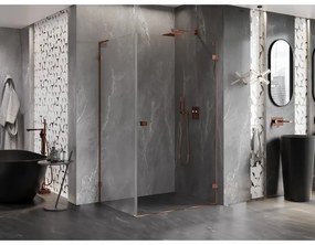 Mexen Lunar-B L pravý výklopný sprchový kút 85 x 80 cm, číre sklo, ružové zlato, 832L-085-080-60-00-P