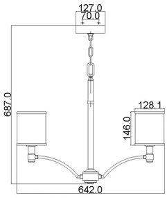 Feiss FE-PROSPECT-PARK5 - Luster na reťazi PROSPECT PARK 5xE27/60W/230V