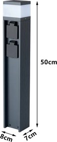 Brilagi -Vonkajšia lampa so 2 zásuvkami SCHUKO PILLAR 1xG9/11W/230V IP44 antracit