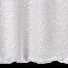 Biely záves na krúžkoch RIVIA so striebornou potlačou 140x250 cm