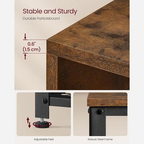 Vešiak a lavička na topánky, 2-úrovňový botník, rustikálny hnedý