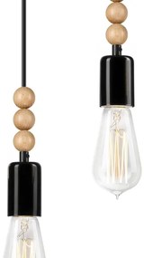 Luster na lanku SIMON 3xE27/60W/230V čierna