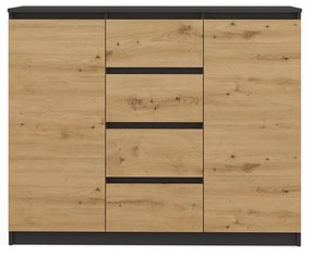 Komoda Musecalo 8 (antracit + dub artisan). Akcia -18%. Vlastná spoľahlivá doprava až k Vám domov. 1132846