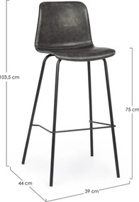 Tmavosivá čalúnená barová stolička (výška sedadla 75 cm) Kyra – Bizzotto