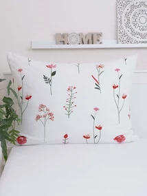 Bavlnená obliečka na vankúš Renforcé 70 × 90 cm – Vlčie maky bielé