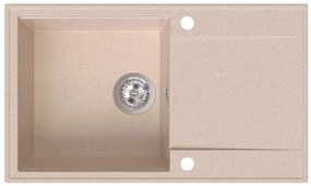 Sink Quality Sink55, kuchynský granitový drez 780x460x215 mm, béžová, SKQ-SINK.P.1KDOL
