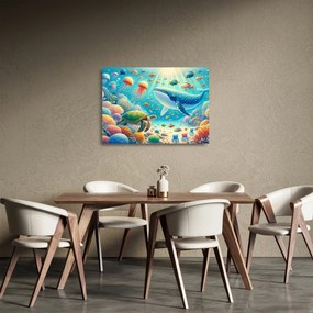 Sklenený obraz - Svet pod hladinou (70x50 cm)