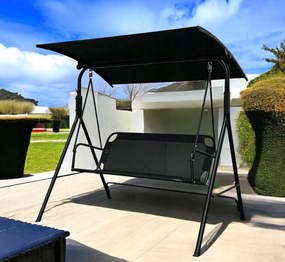 Záhradná hojdačka pre 3 osoby 4006D – tmavosivá