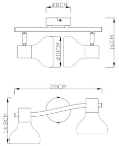 GLOBO 54921-2 - Bodové svietidlo LOTHAR 2xE14/40W/230V