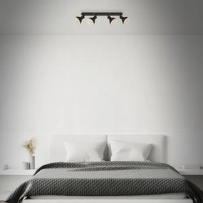 Brilo - Bodové svietidlo RETRO 4xE14/25W/230V čierna