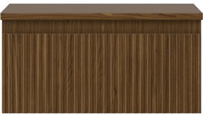 Mexen Rivel, kúpeľňová skrinka 50 cm s hornou časťou, 1 zásuvka, drážkovaná, orech, 91A20-05023-1-BFC86