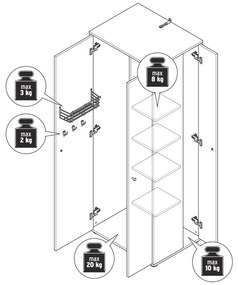Univerzálna skriňa s ukladacím priestorom naboku
