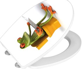 WC sedadlo s jednoduchým zatváraním Wenko Frog News, 45 x 38,8 cm