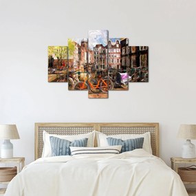 Obraz - Amsterdam, maľba (150x105 cm)