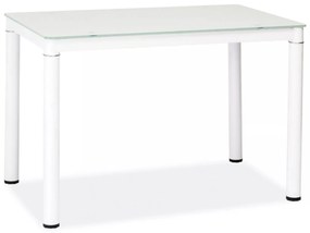 Jídelní stůl Galant 110 cm čiré sklo/bílý