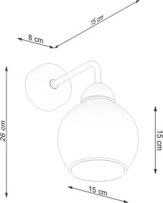 Čierne nástenné svietidlo ø 15 cm Grande – Sollux