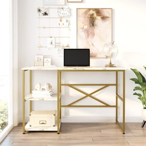 PC stolík Vega 23 (Biely mramor + Zlatá). Akcia -18%. Vlastná spoľahlivá doprava až k Vám domov. 1073348