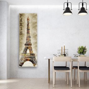 Obraz na plátně Pařížská Eiffelova věž Vintage Retro - 50x150 cm