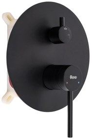 Rea Foss, podomietková sprchová súprava + inštalačný systém BOX, čierna matná, REA-P5968