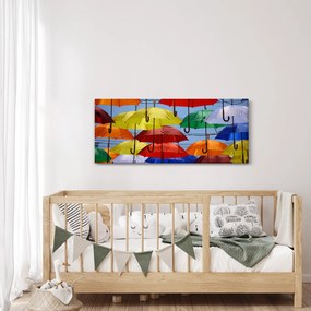 Obraz farebných dáždnikov (120x50 cm)