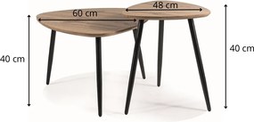 Sada 2 ks konferenčných stolíkov Twin dub artisan/čierna