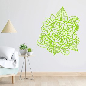 Veselá Stena Samolepka Kvetinový ornament Farba: zelená, Veľkosť: 100 x 86 cm