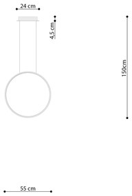 Závesné LED svietidlo Rio 55, 1x LED 30w, 3000k, g