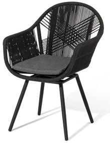 Otočné jedálenské kreslo s textilným výpletom