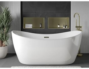 Mexen X-Wall-R, polička na zapustenie na obklad s golierom 60 x 30 cm, zlatá lesklá, 1950603010