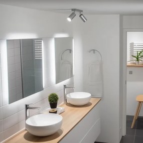 Brilagi - Kúpeľňové bodové svietidlo SELE 2xGU10/30W/230V IP44 strieborná