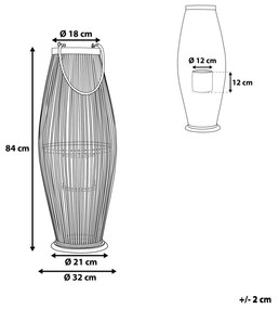 Lampáš svetlé drevo 84 cm TAHITI Beliani