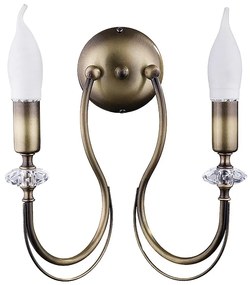 Jupiter 1614 - Nástenné svietidlo MELODY 2xE14/40W/230V mosadz patina