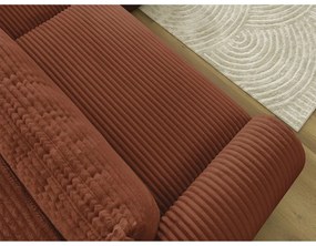 Menčestrová rozkladacia rohová pohovka v tehlovej farbe (pravý roh) Lucien – Bobochic Paris