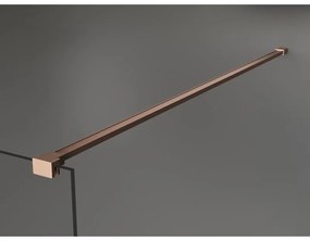 Mexen Kioto, sprchová zástena Walk-In 120 x 200 cm, 8mm číre sklo biely vzor, medený matný profil, 800-120-002-65-85