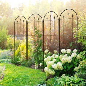 Outsunny Sada 4 Záhradných Trellis, Podpora Rastlín z Ocele, 50 x 180 cm, Čierna | Aosom