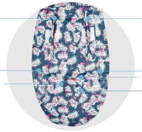 Spací vak do kočíka Elmi Ricokids - modrý s plameniakmi