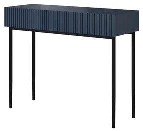 Moderný písací stôl Nicole - námornícka modrá / čierne nožičky