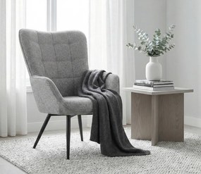 Kreslo Hannah, svetlo šedá tkanina