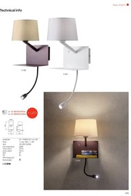 Redo 01-1807 - LED Nástenné svietidlo TOMO 1xE27/42W/230V+1xLED/3W