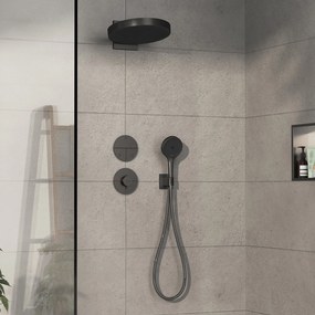 Hansgrohe ShowerSelect Comfort S, termostat pod omietku pre 1 spotrebič a ďalší výtok, kartáčovaný čierny chróm, HAN-15562340