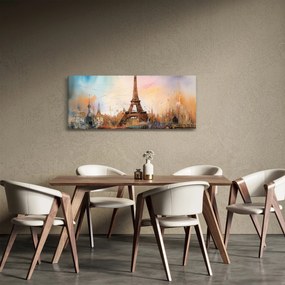 Obraz - Maľba Eiffelovej veže (120x50 cm)