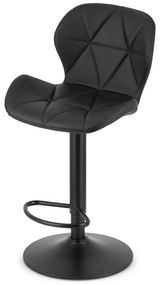 AKCIA Barová stolička z eko kože s čiernou nohou WEST, čierna II. akosť