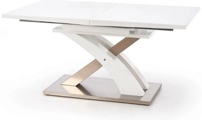 Rozkladací stôl Sandor 160/220x90cm Mdf/Oceľ – Biely