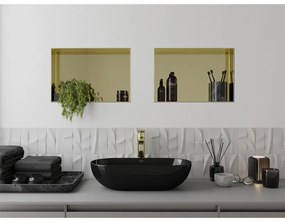 Mexen X-Wall-NR, polička na zapustenie pod obklad bez goliera 45 x 30 cm, zlatá lesklá, 1951453010